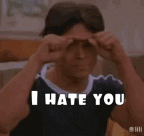 Man Making Funny Face Saying I Hate You