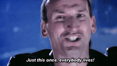 Man Making Funny Face Says Just This Once Everybody Lives