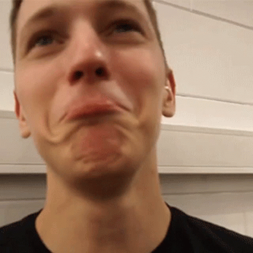 Man Making Funny Face With Mouth Open GIF