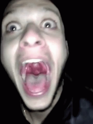 Man Making Funny Face With Wide Open Mouth GIF