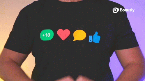 Man Making Heart in Front of Bonusty Shirt
