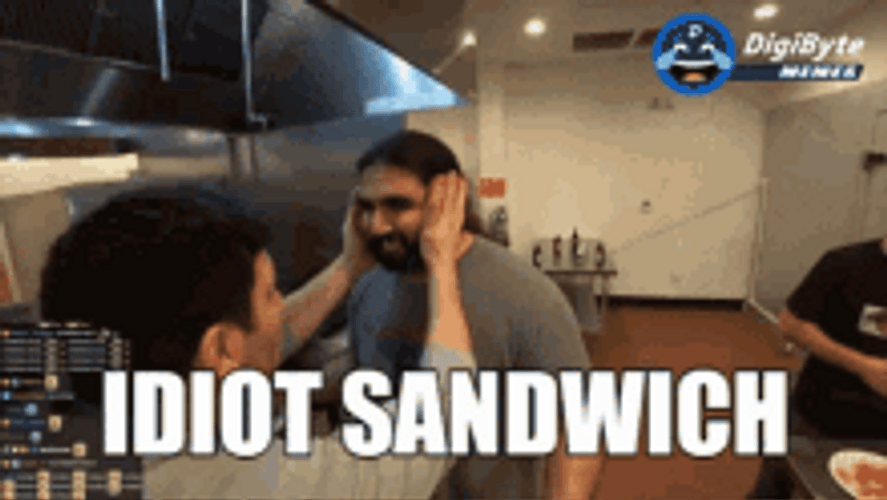Man Making Idiot Sandwich GIF