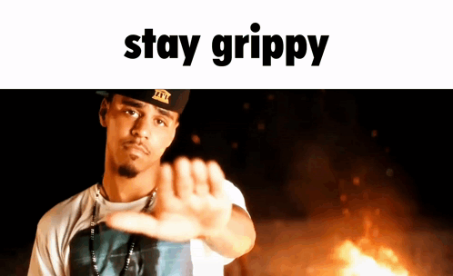 Man Making Stop Sign Stay Grippy