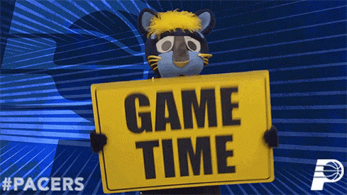 Man Mascot Game Time Signboard GIF