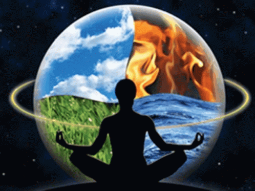 Man Meditate On Earth's Rotation GIF