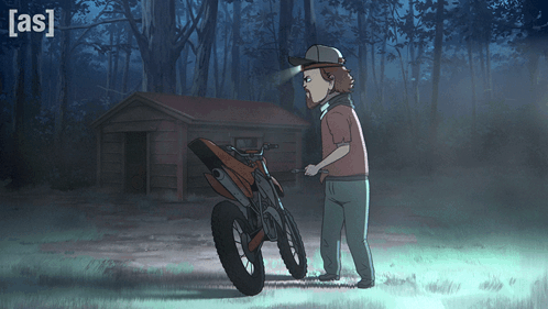 Man Next To Motorcycle Saying AS GIF