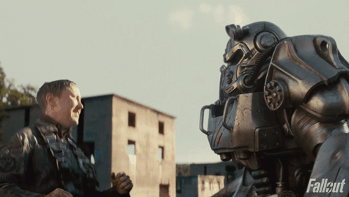 Man Next to Robot with Fallout
