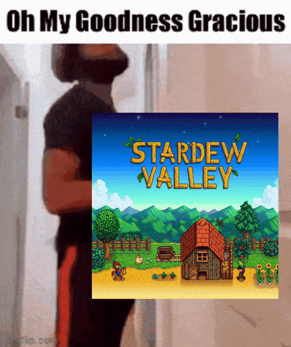 Man Next to Stardew Valley Game