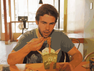 Man Noodle Slurping Goodness GIF
