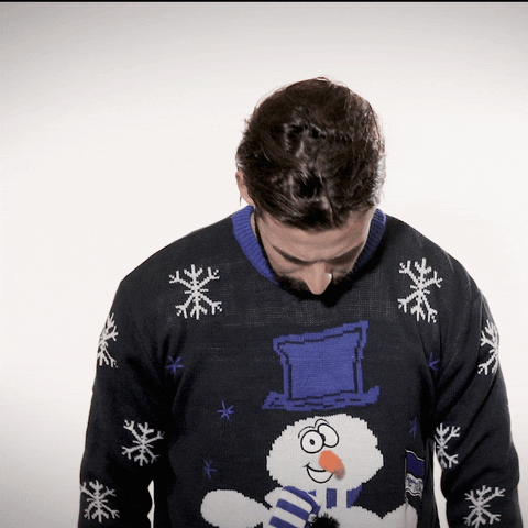 Man Okay With Ugly Sweater GIF