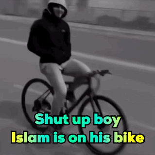 Man On Bicycle Feet Up Ready For Pickup GIF