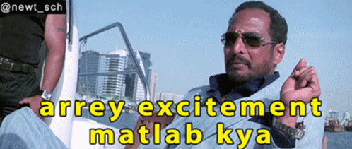 Man on Boat Saying Arrey Excitement Matlab Kya