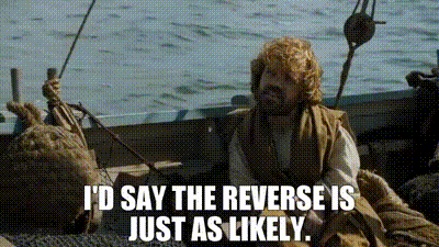 Man on Boat Says Reverse Is Just as Likely