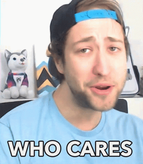 Man On Cap Who Cares GIF