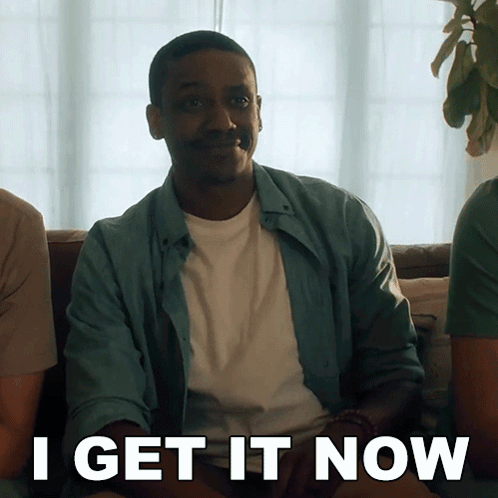 Man on Couch Saying I Get It Now