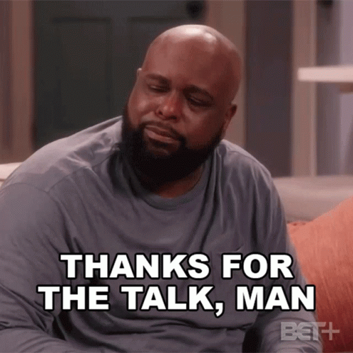Man on Couch Says Thanks for Talk Man