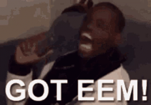 Man On Couch With Open Mouth Saying Got Eem GIF