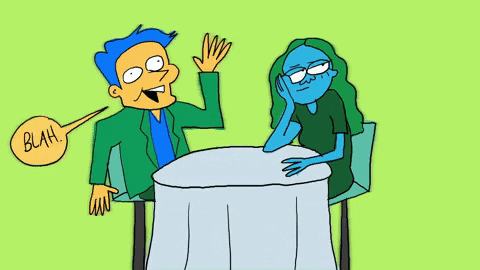 Man On Date Yap Too Much GIF