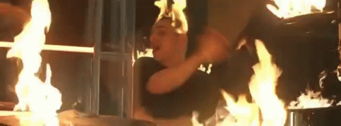 Man On Fire Playing Drums GIF