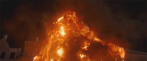 Man On Fire Burning Monster Spiderman GIF