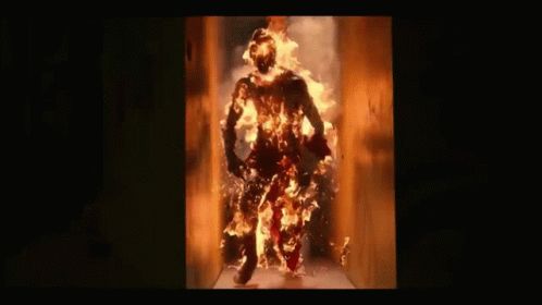 Man On Fire Burning Down GIF