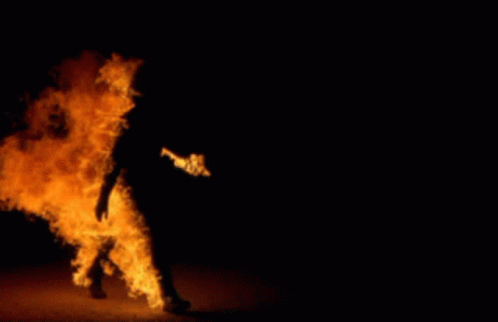 Man On Fire Walking Calmly GIF