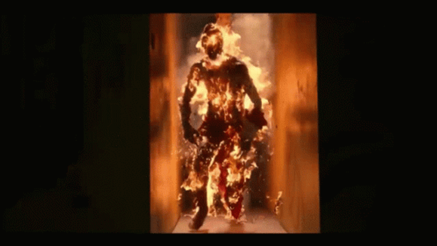 Man On Fire Burning Down GIF