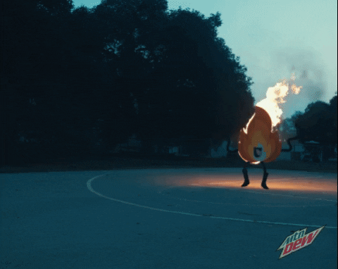Man On Fire Mountain Dew Icon Burning Meme GIF