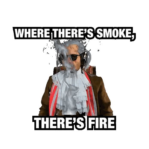 Man on Fire With Smoke and Fire