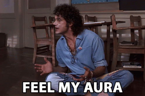 Man on Floor in Classroom Feel My Aura