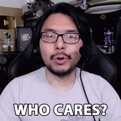 Man On Headphones Who Cares GIF