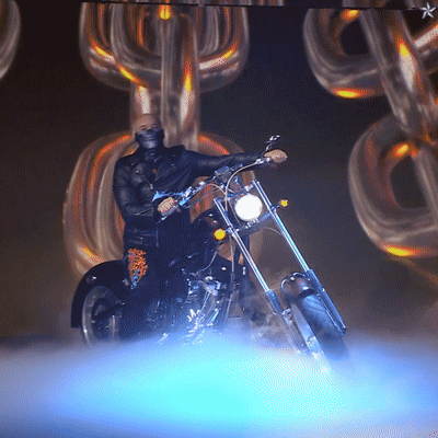 Man On Motorcycle Dark Room Star GIF