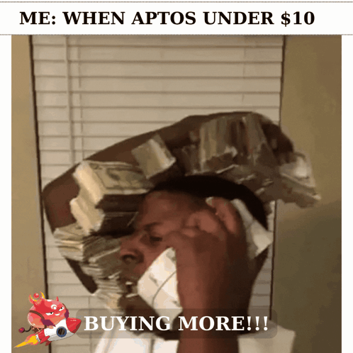 Man on Phone With Money Stack on Head