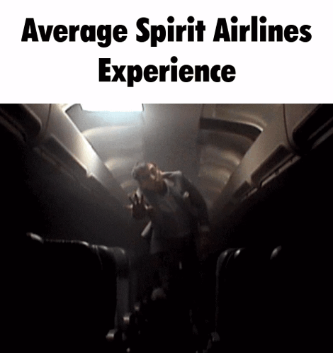 Man On Plane With Average Spirit Airlines Experience GIF
