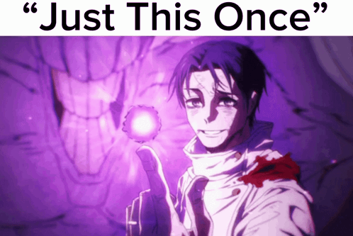 Man on Purple Background Saying Just This Once
