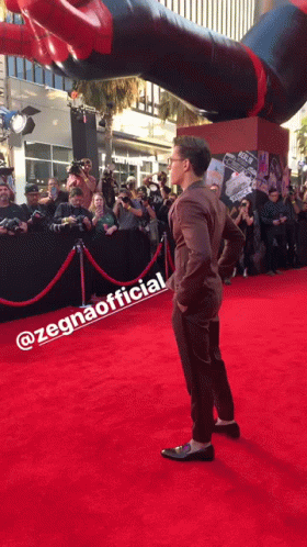 Man on Red Carpet Next to Zegnaofficial Sign