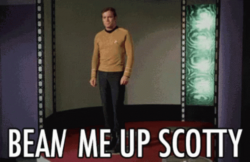 Man On Red Carpet Saying Bean Me Up Scotty GIF