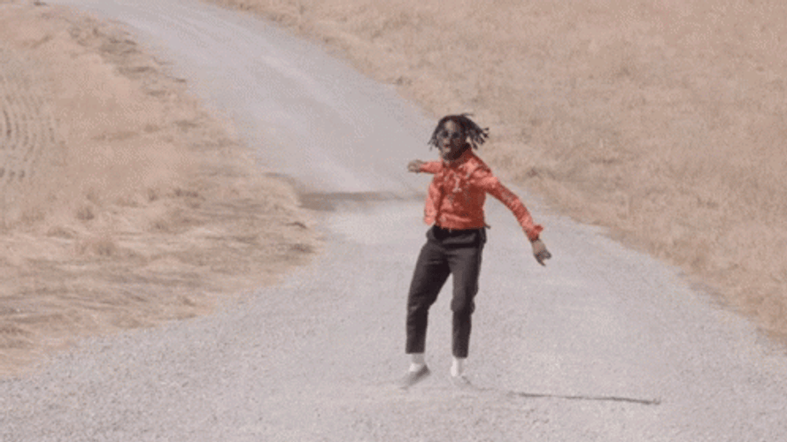 Man On Road Groovy Dance GIF
