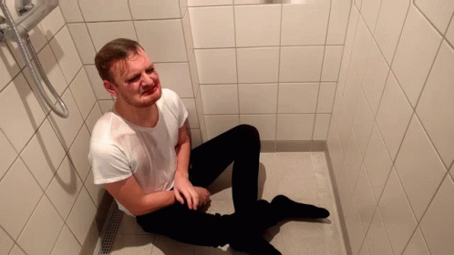 Man On Shower Cry Me A River GIF
