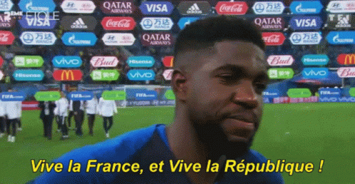 Man On Soccer Field Vive La France Et Vive La Republice GIF