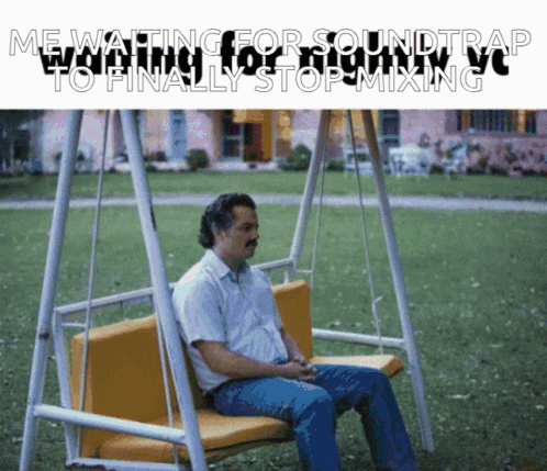 Man on Swing Waiting for Soundtrap to Stop Mixing