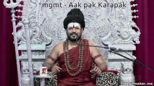 Man on Throne With MGMT Aak Pak Karapak
