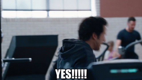 Man on Treadmill Says Yes