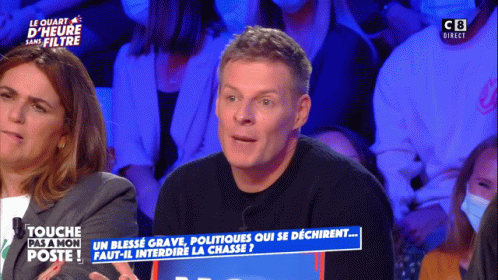 Man On TV Saying Touche Pas A Mon Poste GIF