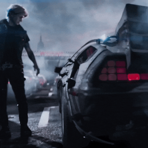 Man Opening One Door Of Delorean GIF
