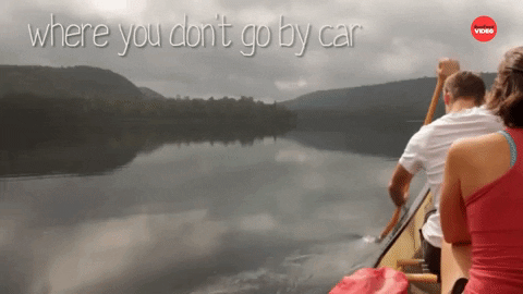 Man Paddling The Canoe GIF