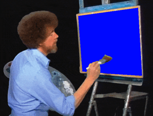 Man Painting Blue Screen