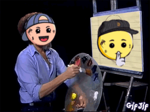Man Painting Smiley Face