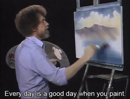 Man Painting With Good Day Quote