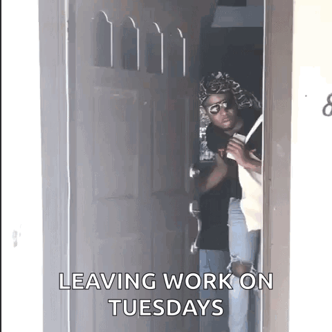 Man Peeking Out of Door Leaving Work